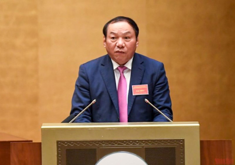 Bộ trưởng Văn hóa, Thể thao và Du lịch Nguyễn Văn Hùng phát biểu tại hội nghị. (Ảnh: ĐĂNG KHOA)
